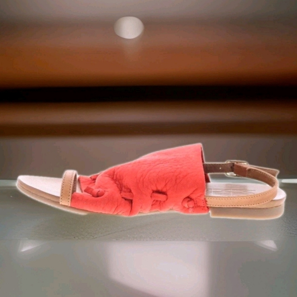 Miz Mooz Red Women's Sandals Slides – US 7.5 / EU 38 – Soft Orange, Leather